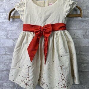 AMERICAN GIRL Bitty Baby Girls Holiday CREAM AND CRIMSON DRESS CHILD SZ 4 # 4072